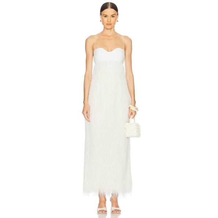 Clea 【 Selene Fringe Longline Dress Women Parchment 】 御召しもの レディース