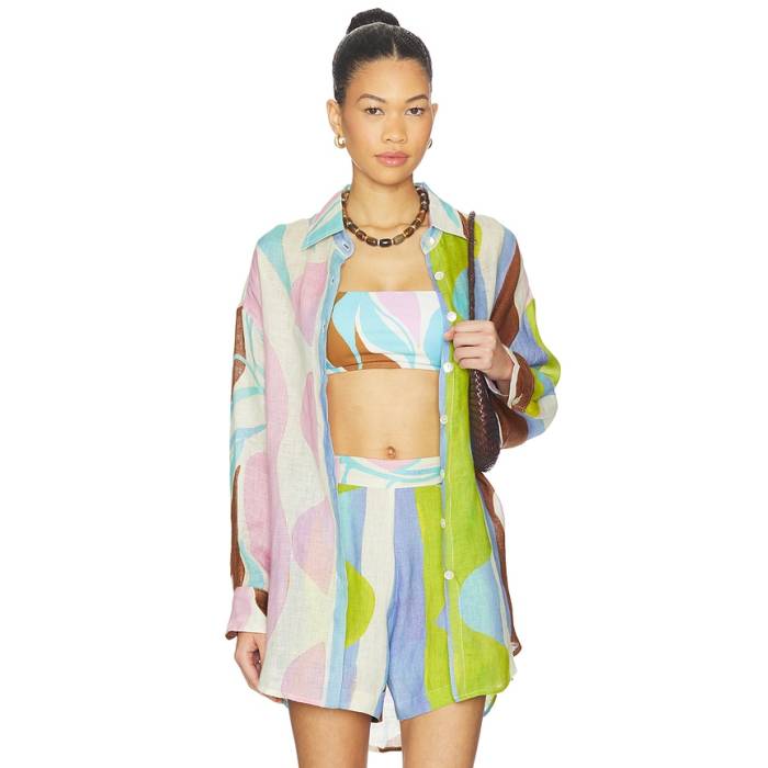 ビタミンエー Vitamin A 【 Playa Boyfriend Shirt Women Coast Colorblock 】 レディース