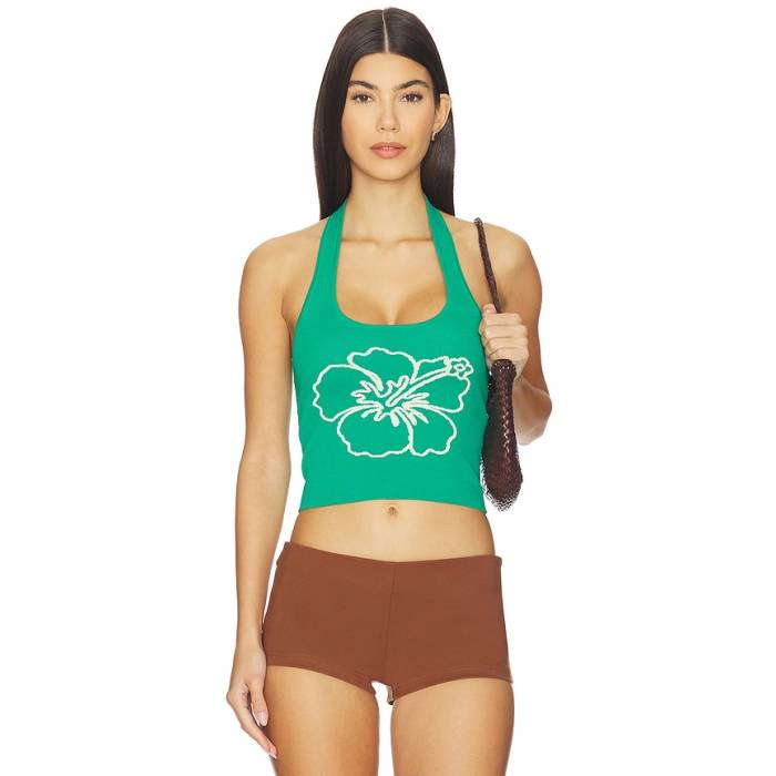 クラニ キニス Kulani Kinis 【 Knit Halter Tank Top Women Green Envy 】 編み物 貯蔵タンクいの一番 レディース green 緑・緑であること