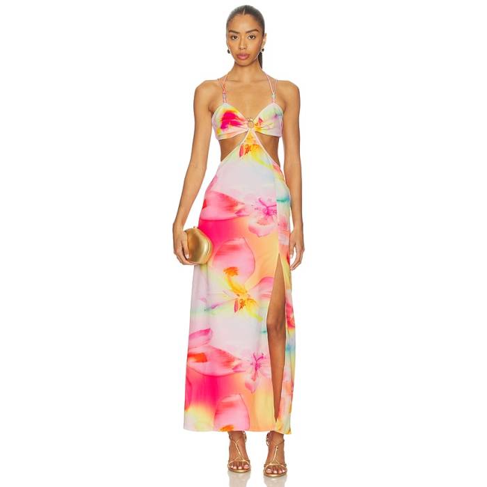 クラニ キニス Kulani Kinis 【 Maxi Dress Women Frangipani Swirl 】 マキシ御召しもの レディース
