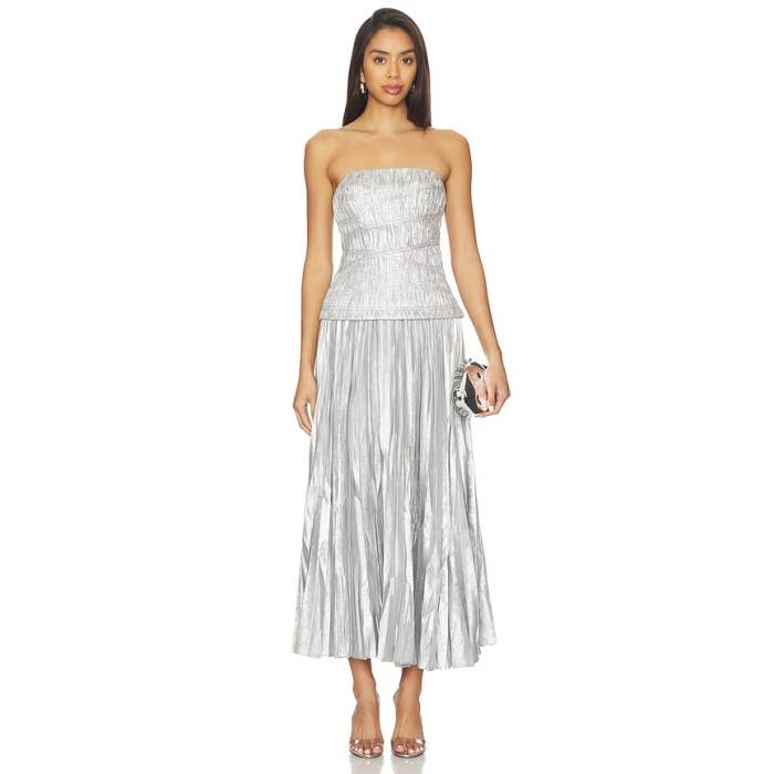 Acler 【 Rockland Midi Dress Women Dove Metallic 】 ドレス レディース｜スニケス