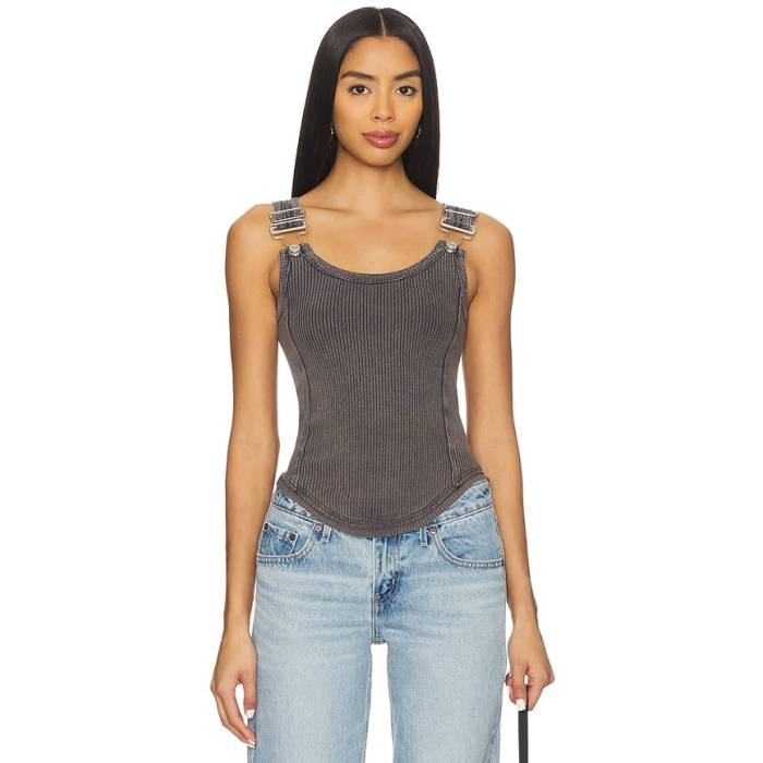 フリーピープル Free People 【 X We The Free Jamie Buckle Tank In Black Women Black 】 フリー バックル タンクトップ 黒色 ブラック レディース 黒色 ブラック｜スニケス