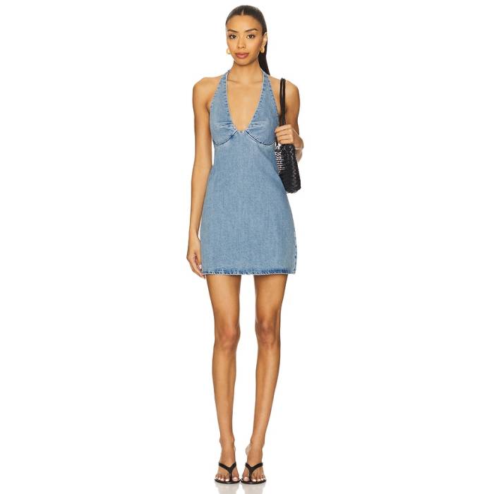 フリーピープル Free People 【 Trevi Denim Mini Dress Women Celestial Blue 】 ジーンズ 御召しもの レディース 青碧 青碧