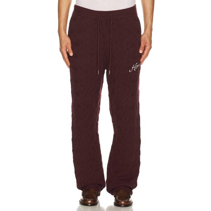 Honor The Gift 【 Cable Knit Pant Men Berry 】 ニット パンツ メンズ｜スニケス