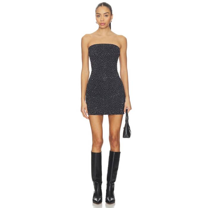 グッドアメリカン Good American 【 Crystal Strapless Mini Dress Women Black411 】 ドレス レディース|スニケス