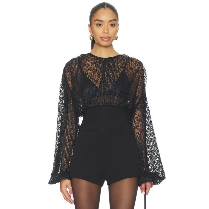L\u0027academie 【 By Marianna Abri Top Women Black 】 レディース 黒いこと 黒いこと