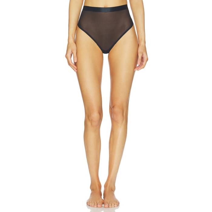渡り間クス Spanx 【 Smooth Sheer Smoothing Thong Women Very Black 】 スムース レディース 黒いこと 黒いこと