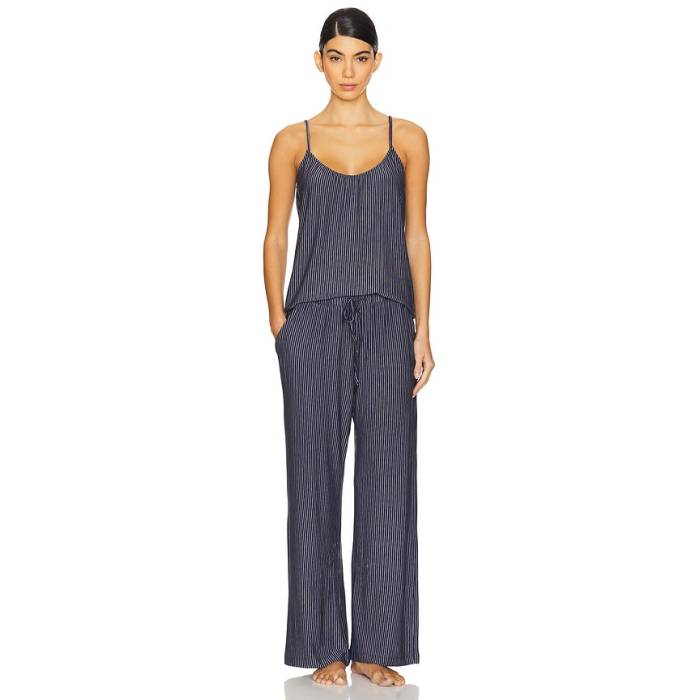エバージェイ Eberjey 【 Gisele Printed Cami And Pant Set Women Duo Stripe True Navy \u0026Amp; Ivory 】 ズボン下 レディース Stripe 縞模様 紺色 米国海軍 象牙色