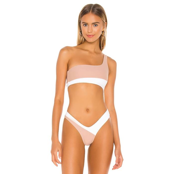 Camila Coelho 【 Rumba Top Women White \u0026Amp; Nude 】 レディース 白いこと 白いこと