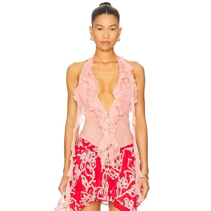 Lovers And Friends 【 Ila Sheer Top Women Rose Pink 】 レディース Rose サクラ色 pink サクラ色