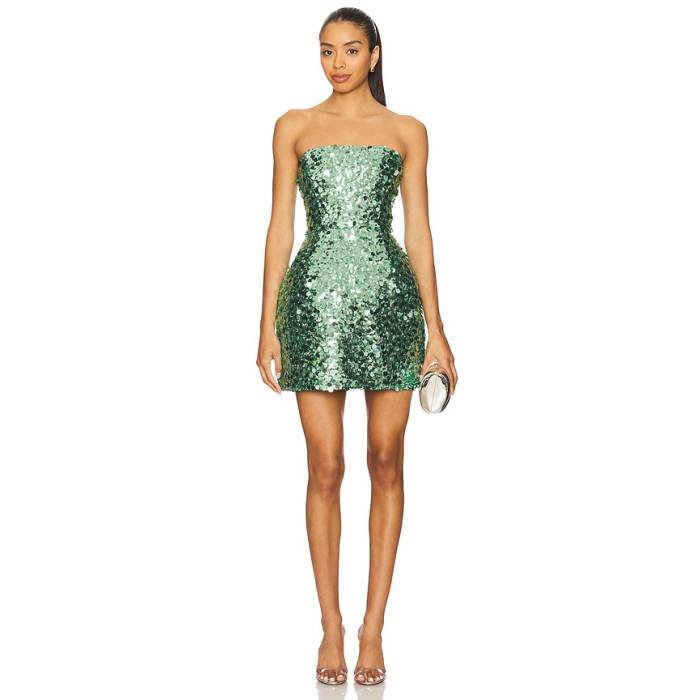 Bronx And Banco 【 Maraya Sequin Mini Dress Women Teal 】 御召しもの レディース