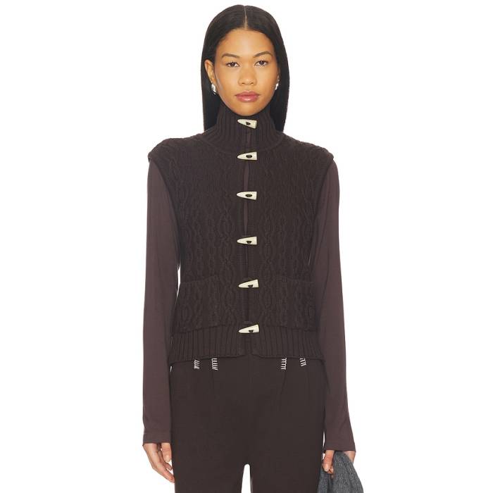 Siedres 【 Lesna Cardigan Women Brown 】 ジレー レディース 赤銅色 赤銅色