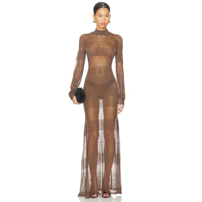 Aknvas 【 Josephine Ultra Fine Pointelle Gown Women Copper 】 ultra ウルトラ レディース 銅色 コッパー