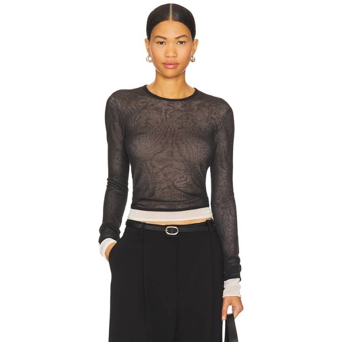 Eaves 【 Harlow Knit Top Women Black \u0026Amp; Cream 】 編み物 レディース 黒いこと 黒いこと 皮膚軟化剤