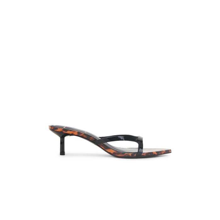 Black Suede Studio 【 Emilia 50 Mule Women Tortoise Patent Leather 】 レディース 専売特許 なめし革