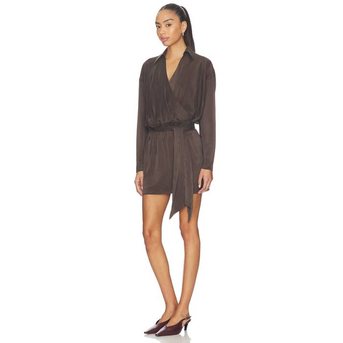 Eaves 【 Gaia Silk Mini Dress Women Ganache 】 お召しもの レディース