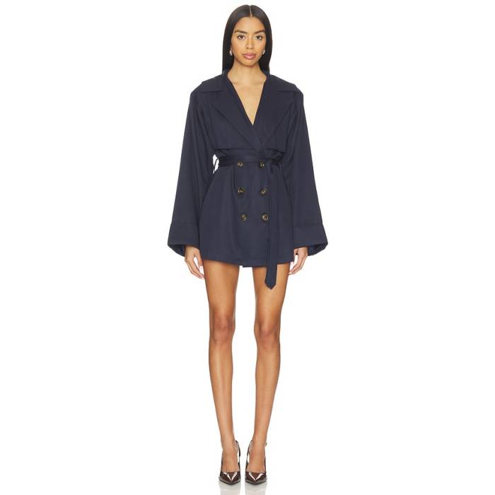 Sndys 【 X Revolve Verina Mini Trench Jacket Women Navy 】 Jacket ジャケット レディース 紺色 ネイビー|スニケス