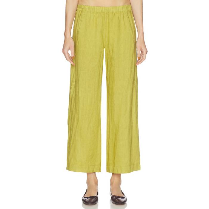 Velvet By Graham \u0026 Spencer 【 Lola Woven Linen Pant Women Citron 】 Woven ウーブン ズボン下 レディース