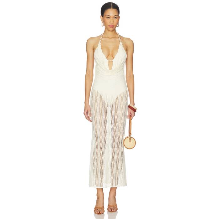 Patbo 【 Wave Maxi Beach Dress Women Off White 】 Wave ウェーブ・ウェイブ 御召しもの レディース 白いこと 白いこと