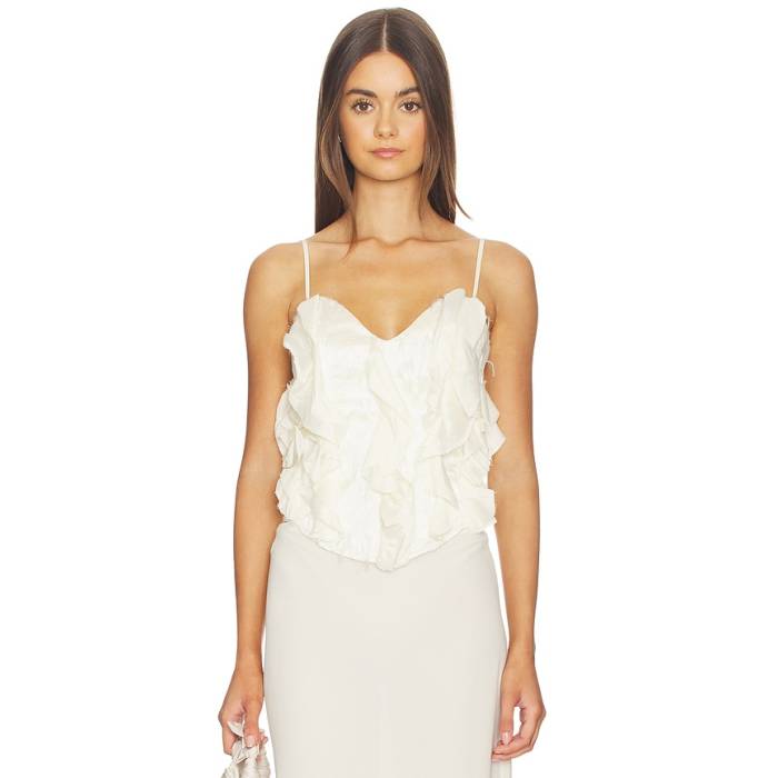 Kim Shui 【 Emma Lace Up Bustier Top Women White 】 レディース 白いこと 白いこと