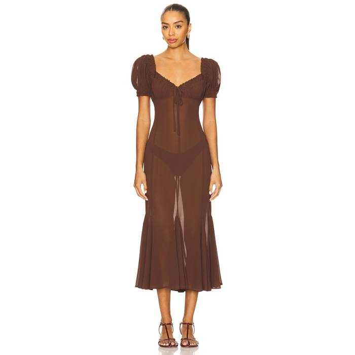Lpa 【 Davina Midi Dress Women Chocolate Brown 】 ドレス レディース 茶色 ブラウン|スニケス