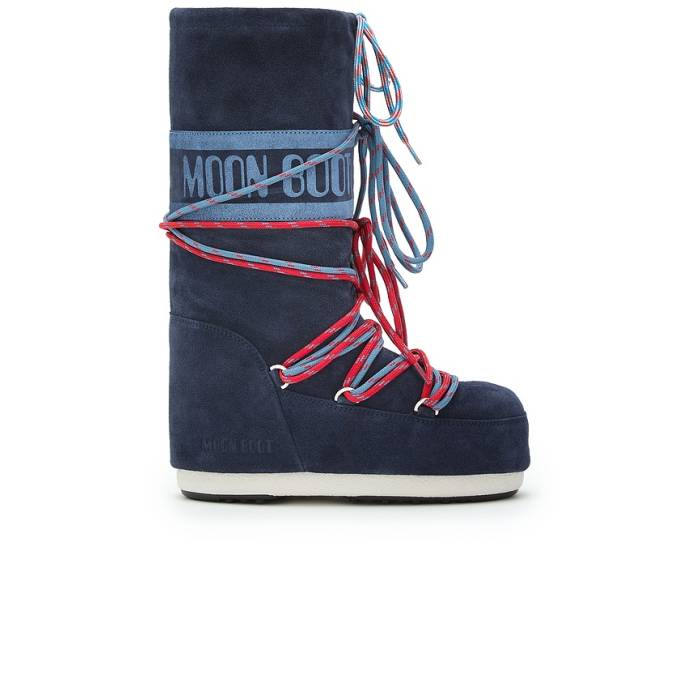 お月さまブーツ Moon Boot 【 Kids Icon Suede Boot Girls Blue Navy 】 アイコン スエード・スウェード ブーツ お坊っちゃん キッズ 青碧 青碧 紺色 米国海軍