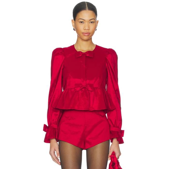 For Love \u0026 Lemons 【 Lucia Top Women Red 】 レディース Red 赤・赤いこと