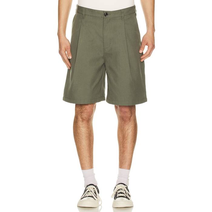 オベイ Obey 【 Dean Pleated Short Men Tea Leaf 】 メンズ