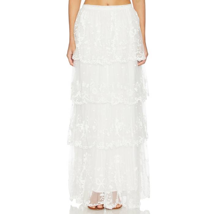 Loveshackfancy 【 Celesa Skirt Women Ivory 】 レディース 象牙色