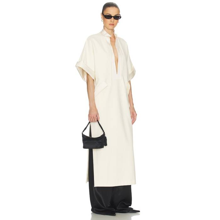 Helsa 【 The Magda Dress In Thick Crepe Women Ivory 】 御召しもの 縮緬 レディース 象牙色
