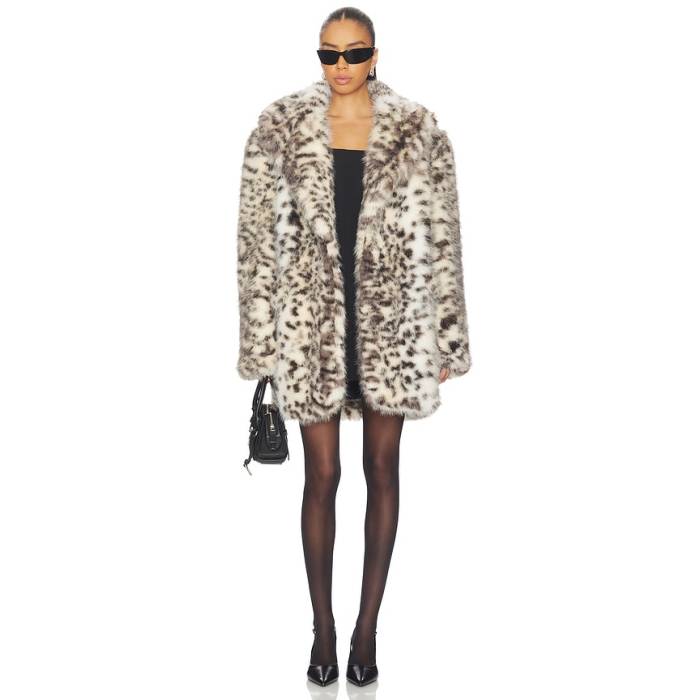 The Andamane 【 Weston Maxi Faux Fur Jacket Women Animalier 】 Jacket 上衣 レディース