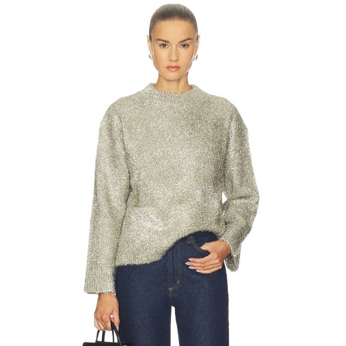 Simonmiller 【 Cher Tinsel Knit Sweater Women Satellite Silver 】 編み物 調教師 レディース Silver しろがね色・しろがね色