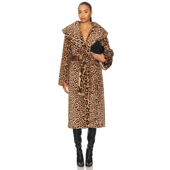 Simonmiller 【 Jones Faux Fur Wrap Coat Women Cheetah Scramble 】 wrap 一回り レディース
