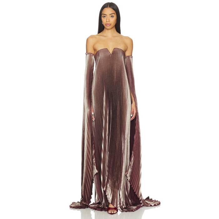 L\u0027idee 【 Black Tie Gown With Drama Sleeves Women Amaro Shine 】 黒いこと 黒いこと タイ レディース