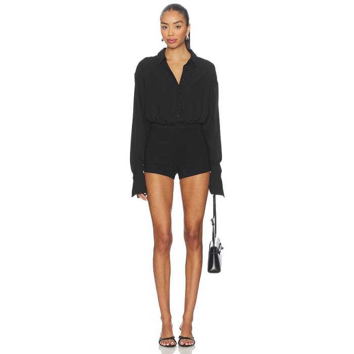 All The Ways 【 Clarissa Romper Women Black 】 ロンパース レディース 黒いこと 黒いこと