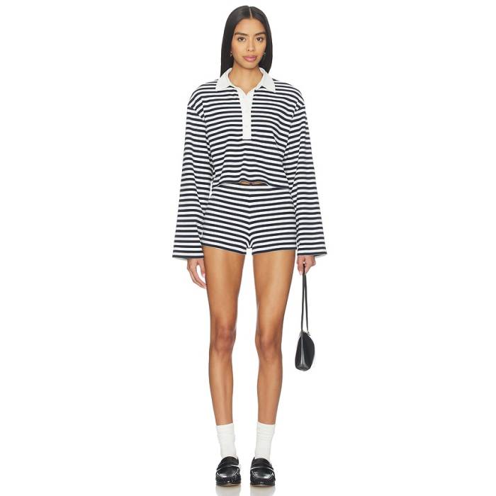All The Ways 【 Palmer Short Set Women Navy Stripe 】 レディース 紺色 米国海軍 Stripe 縞模様