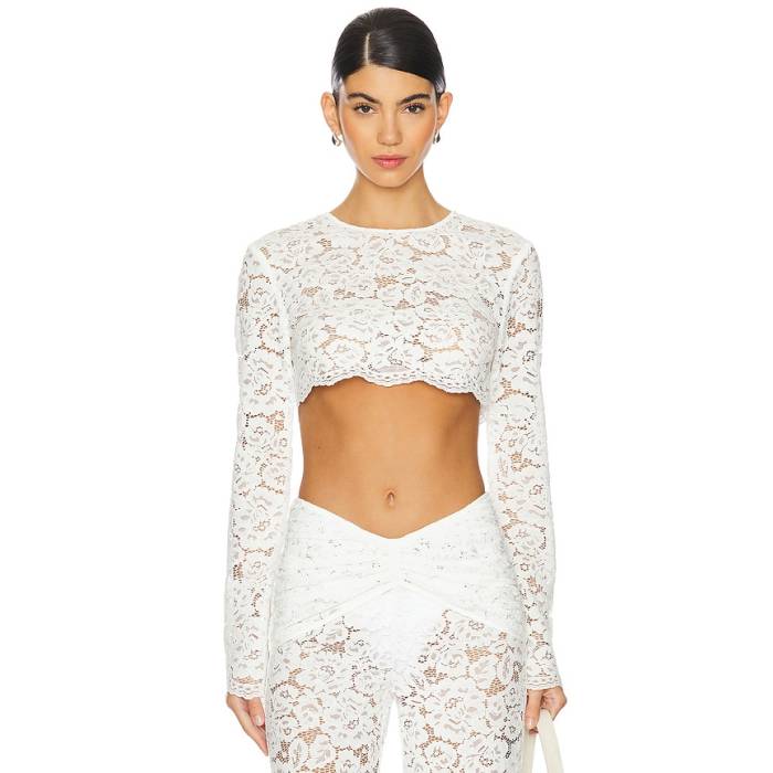 Shani Shemer 【 Ella Crop Top Women Cream 】 Crop クロップ レディース 皮膚軟化剤