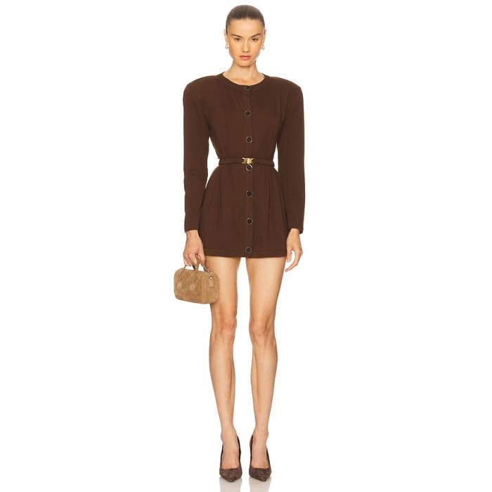 Rowen Rose 【 Mini Cardigan Women Brown 】 ジレー レディース 赤銅色 赤銅色