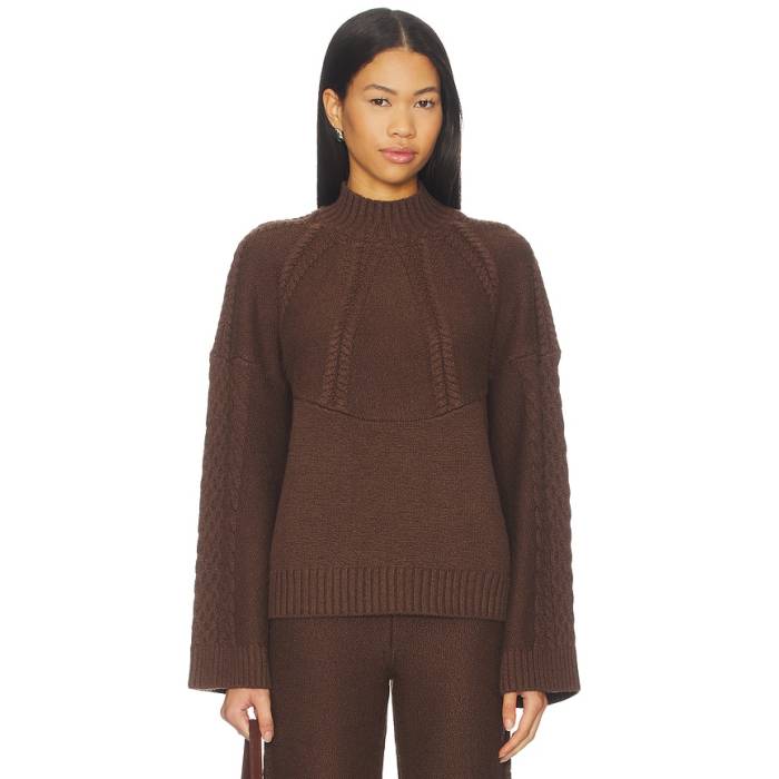 Tularosa 【 Marcella Mock Neck Sweater Women Chocolate Brown 】 トレーナー レディース 茶色 ブラウン|スニケス