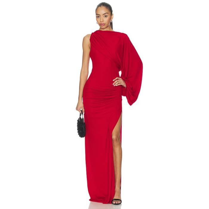 The Andamane 【 Selene One Shoulder Maxi Dress Women Scarlet 】 御召しもの レディース
