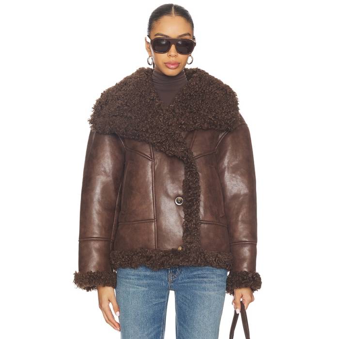 Lamarque 【 Demi Faux Fur Jacket Women Brown 】 Jacket 上衣 レディース 赤銅色 赤銅色