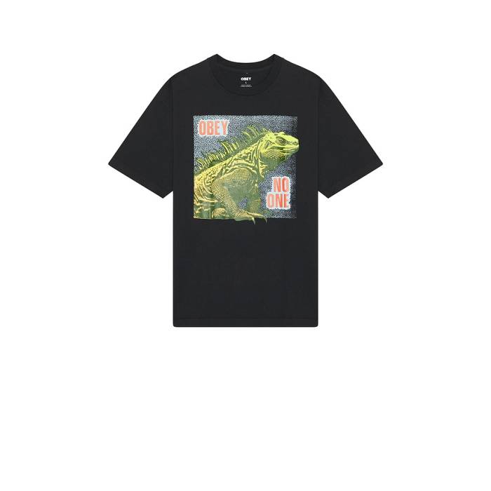 オベイ Obey 【 No One Reptile Tee Men True Vintage Black 】 プルオーバー メンズ vintage ビンテージ・ヴィンテージ 黒いこと 黒いこと