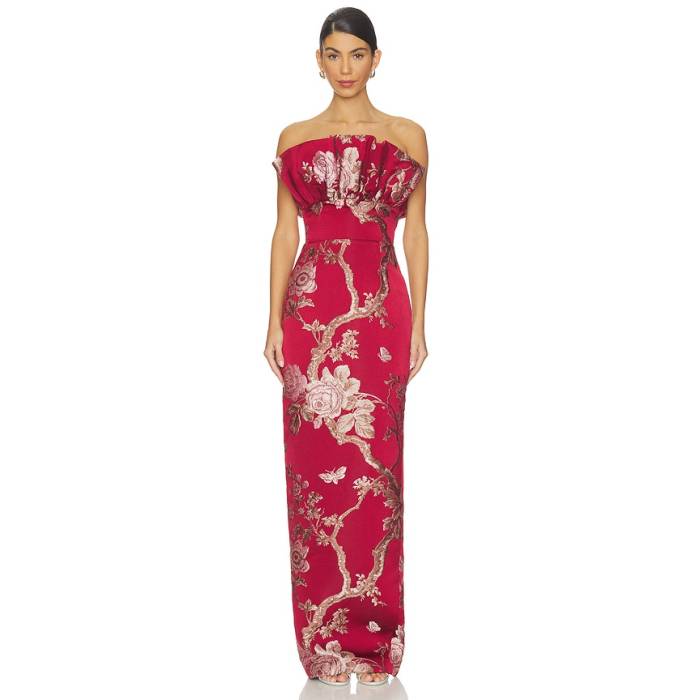 Sau Lee 【 Noah Brocade Gown Women Red Sangria 】 レディース Red 赤・赤いこと
