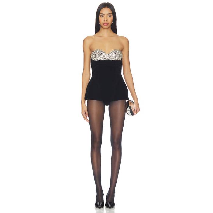 Camila Coelho 【 Paloma Romper Women Black 】 ロンパース レディース 黒いこと 黒いこと