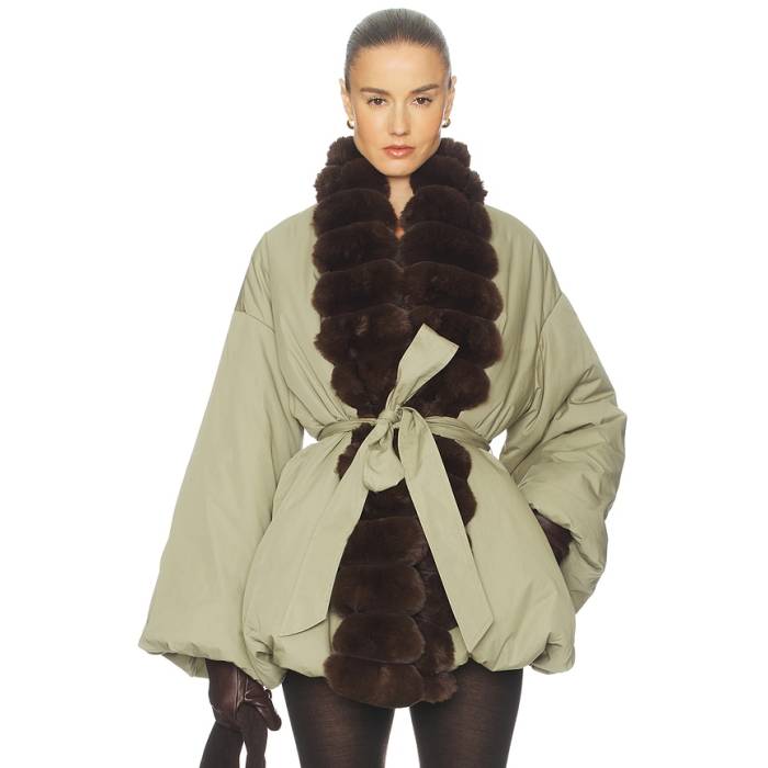 Helsa 【 Bubble Puffer With Faux Fur Women Fennel &Amp; Cedar 】 バブル レディース|スニケス