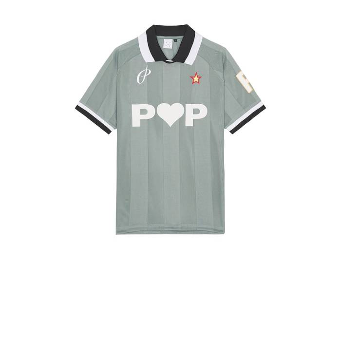 ポップトレーディングカンパニー Pop Trading Company 【 Sportif Short Sleeve Shirt Men Stormy Sea 】 Sleeve 捩り メンズ