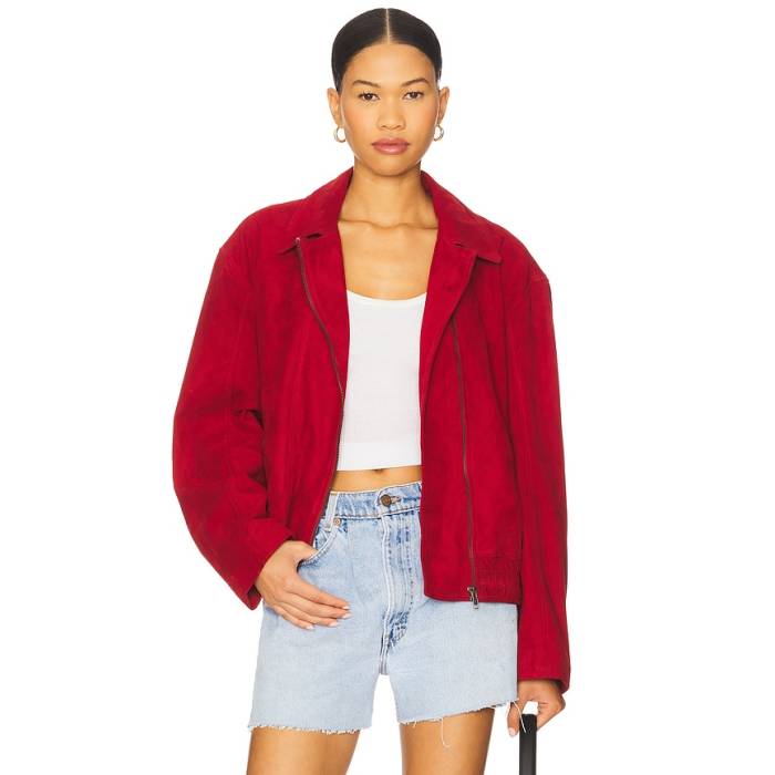 Understated Leather 【 X Revolve Rex Bomber Jacket Women Lava Red 】 Jacket ジャケット レディース Red 赤・レッド｜スニケス