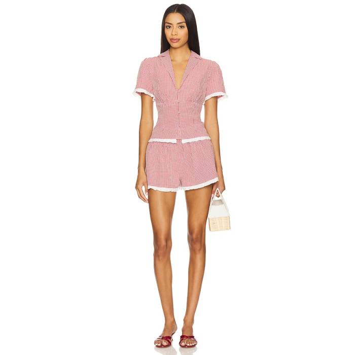 More To Come 【 Kyla Short Set Women Red Gingham 】 レディース Red 赤・赤いこと