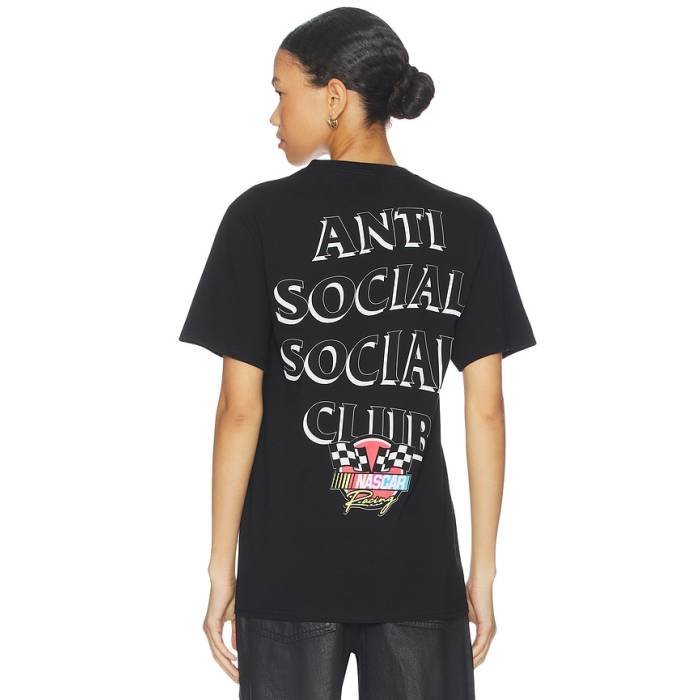 Anti Social Social Club 【 X Nascar Motorsport Tee Unisex Black 】 プルオーバー ユニ一発やる 黒いこと 黒いこと