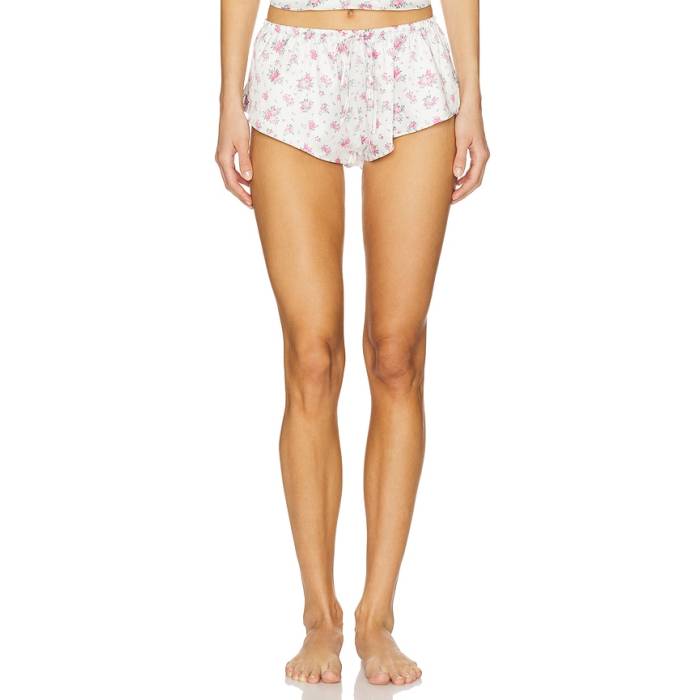 For Love \u0026 Lemons 【 That\u0027s Amore Sleep Shorts Women White 】 さる股引き レディース 白いこと 白いこと